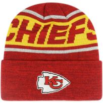 NFL Chiefs Bitter Cuffed Knit Hat, JU12, Red, One Size Fits Most