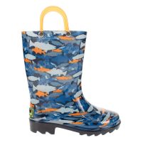 Western Chief Boy's Fish Camo Lighted Rain Boot
