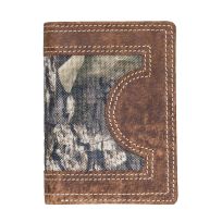 Mossy Oak Breakup Country Trifold Leather Wallet, 3062M, Brown
