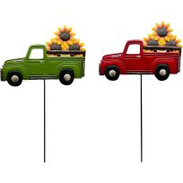 Cheap Carls Colors Truck w/Sunflowers Yard Stake, Assorted, 903-00142