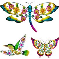 Cheap Carls Butterfly/Hummingbird/Dragonfly Wall Decor, Assorted, 956-23020