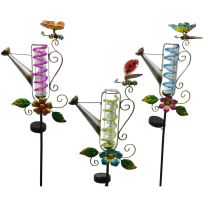 Cheap Carls Solar Watering Can Rain Gauge Stakes, Assorted, 922-23193