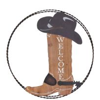 Backyard Expressions Boot & Cowboy Hat Welcome Sign, 911737