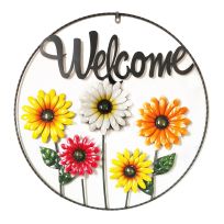 Backyard Expressions Daisies Welcome Wheel, 911768, 24 IN