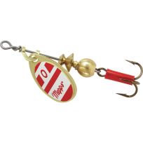 Mepps Aglia In-Line Spinner with Plain Treble, B0 G/RW, Red / White, 1/12 OZ