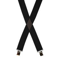 Hickory Creek Stretchable Terry Web Suspenders with Gator Clips, 728-01, Black, 54