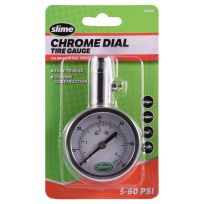slime® Chrome Dial Tire Gauge, 5-60 psi, 20049
