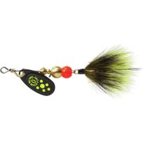 Mepps Black Fury In-Line Spinner with Plain Treble, BF0 CH, Black / Chartreuse, 1/12 OZ