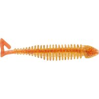 Matzuo Gaikotsu Ribbed Curl Tail, 8-Pack, MTZGKCT4.0FTGLD, Gold, 4 IN