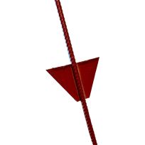 Electric Fence Post, 0253-5, Red, 5/16 IN x 4 FT