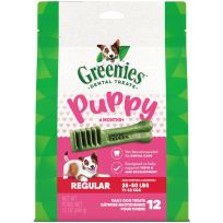 Greenies Natural Dog Dental Care Dog Treats for Puppies 6+ Months and Regular Dogs, 471-192-15, 12 OZ Bag