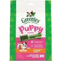 Greenies™ Puppy 6+ Months PETITE Natural Dental Care Chews Oral Health Dog Treats, 471-191-15, 12 OZ Bag