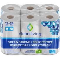 Clean Living™ Bathroom Tissue Double Roll, 12-Count, 10048269