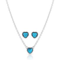 Montana Silversmiths Hidden Skies Turquoise Heart Jewelry Set, JS5503