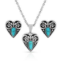 Montana Silversmiths Heart of the West Turquoise Jewelry Set, JS5629