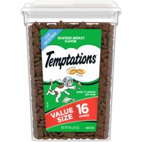 Temptations™ Classic Crunchy and Soft Cat Treats, Seafood, 474-339-15, 16 OZ Bag