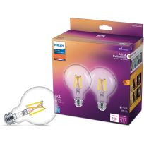 Philips Ultra Definition LED 5W (60W equiv) G25 Clear Dimmable Bulb, 2-Pack, 564906