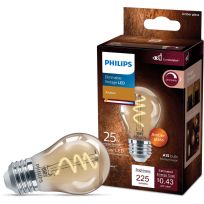 Philips Vintage LED 3.5W (25W equiv) A15 Spiral Filament Bulb, Amber, 565655