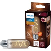 Philips Vintage LED 3.5W (25W equiv) T10 Spiral Filament Bulb, Amber, 565671