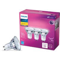 Philips LED 4W (50W equiv) Dimmable GU10 Base MR16 Spot Light Bulb, Bright White, 3-Pack, 567313