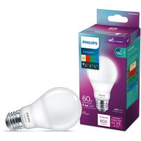 Philips LED 9.5W (60W equiv) A19 Frosted Switch-to-Change-Color RGBW Light Bulb, Soft White, 568949