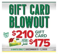 Bomgaars Gift Card Blow Out!!!!  $210 for $175. December 5-6-7 2025
