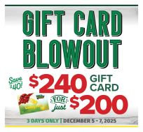 Bomgaars Gift Card Blow Out!!!!  $240 for $200. December 5-6-7 2025
