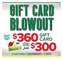 Bomgaars Gift Card Blow Out!!!!  $360 for $300. December 5-6-7 2025