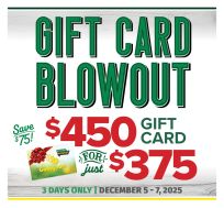 Bomgaars Gift Card Blow Out!!!!  $450 for $375. December 5-6-7 2025