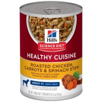 HILL'S SCIENCE DIET ADULT 7+ HEALTHY CUISINE ROASTED CHICKEN CARROTS & SPINACH STEW CANNED DOG FOOD