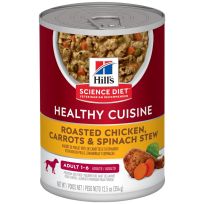 HILL'S SCIENCE DIET ADULT HEALTHY CUISINE ROASTED CHICKEN CARROTS & SPINACH STEW CANNED DOG FOOD  12