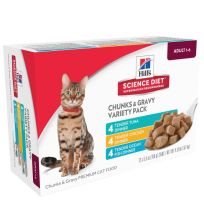 Hill's Science Diet Adult Tender Dinners Variety Pack Canned Cat Food,12-Pack, 603517, 5.5 OZ Can