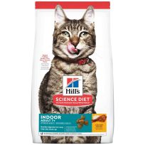 Hill's Science Diet Adult 7+ Indoor Healthy Digestion Chicken Recipe Dry Cat Food, 8880, 7 LB Bag