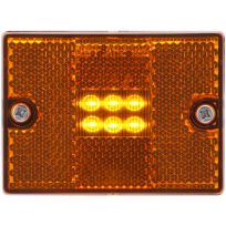 Optronics 6-LED Yellow Stud-Mount Marker / Clearance Light with Reflex Lens; Hard Wired, MCL36AS