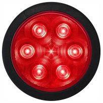 Optronics 7-LED 4 IN Red Stop / Turn / Tail Light Kit with Grommet and Right Angle Pigtail, STL13RK