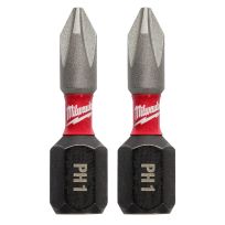 Milwaukee Tool SHOCKWAVE Impact Bit PH1, 2-Pack, 48-32-4411, 1 IN
