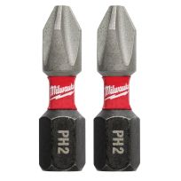 Milwaukee Tool SHOCKWAVE Impact Bit PH2, 2-Pack, 48-32-4412, 1 IN