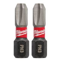 Milwaukee Tool SHOCKWAVE Impact Bit PH3, 2-Pack, 48-32-4413, 1 IN