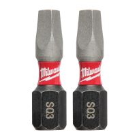Milwaukee Tool SHOCKWAVE Impact Bit SQ3, 2-Pack, 48-32-4423, 1 IN