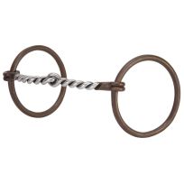 WEAVER EQUINE™ Professional Ring Snaffle Bit, Twisted Curved Mouth, CA-1770, 5 IN