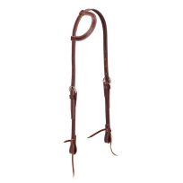 WEAVER EQUINE™ Latigo Leather Flat Sliding Ear Headstall, 10-0093, Burgundy, Average