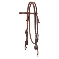 WEAVER EQUINE™ Working Tack Straight Browband Headstall with Floral Hardware, 10-0640, Golden Chestnut
