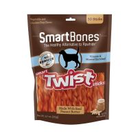 Smartbones Twists- Peanut Butter 50-Pack, SBTT-02943, 9.7 OZ