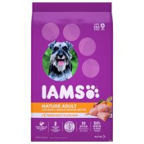 IAMS Mature Adult Dry Dog Food for Senior Dogs with Real Chicken, 10171582, 15 LB Bag