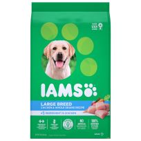 IAMS Adult High Protein Large Breed Dry Dog Food with Real Chicken, 10171586, 15 LB Bag