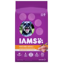 IAMS Mature Adult Dry Dog Food for Senior Dogs with Real Chicken, 10173571, 7 LB Bag