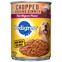 Pedigree® Adult Canned Wet Dog Food Chopped Ground Dinner Filet Mignon Flavor, 10177296, 13.2 OZ Can