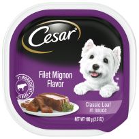 Cesar® Soft Wet Dog Food Classic Loaf in Sauce Filet Mignon Flavor, 10179854, 3.5 OZ Pouch