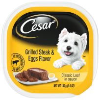 Cesar® Soft Wet Dog Food Classic Loaf in Sauce Grilled Steak and Eggs Flavor, 10179866, 3.5 OZ Pouch