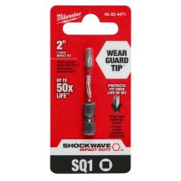 Milwaukee Tool SHOCKWAVE Impact Square Recess SQ1 Power Bit, 48-32-4471, 2 IN